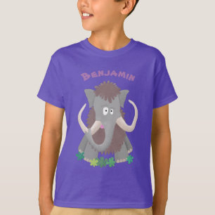 Lustige wollige Mammut-Cartoon-Illustration T-Shirt