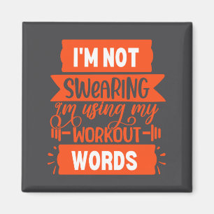 Lustige Workout-Wörter Orange Gym Magnet