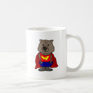 Lustige Wunder Wombat Superhero-Cartoon-Kunst Tasse