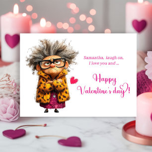 Lustige wütende Dame bringt Valentinsdrama Feiertagskarte