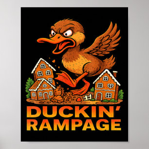 Lustige wütende Ente Einzigartiger Weihnachts-Amok Poster