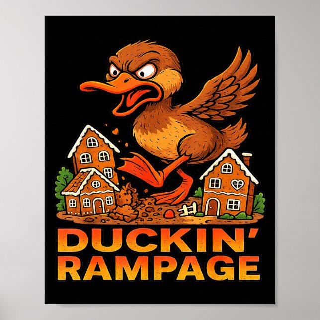 Lustige wütende Ente Einzigartiger Weihnachts-Amok Poster (Vorne)