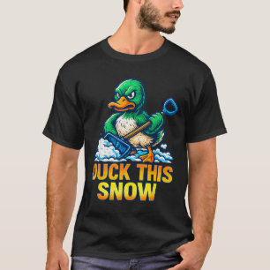 Lustige wütende Ente Winter Spruch Schneeschippen T-Shirt