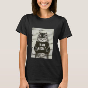 Lustige wütende Katze, ich hasse Menschen, Verbrec T-Shirt