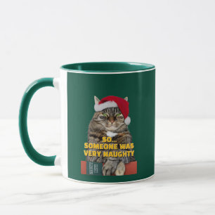 Lustige wütende Katze Weihnachten Tasse