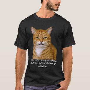 Lustige wütende verärgerte Katzen-Gesicht-Meme unb T-Shirt