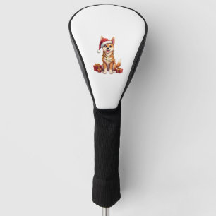 Lustige Xmas-Beleuchtung Santa Hut Tamaskan Hund W Golf Headcover