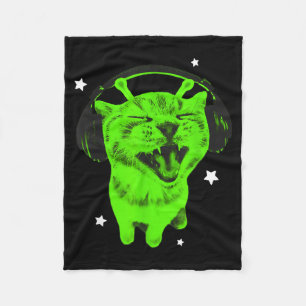 Lustige Y2k-Alienkatze Meme Retro Alberne Katze Vi Fleecedecke