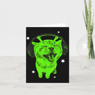 Lustige Y2k-Alienkatze Meme Retro Alberne Katze Vi Karte