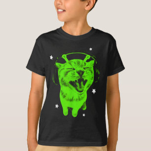 Lustige Y2k-Alienkatze-Meme Retro-Alberne-Katze-Vi T-Shirt