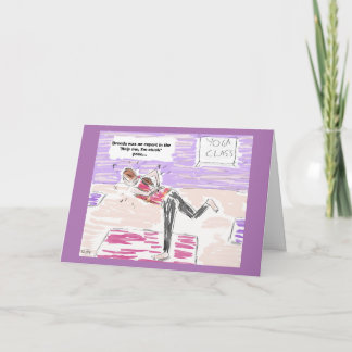 Lustige Yoga-Cartoon-alles- Gute zum Karte