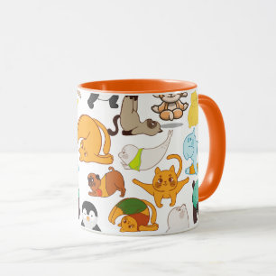 lustige Yoga-Posen mit Tieren Tasse