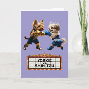 Lustige Yorkie vs. Shih Tzu Karte
