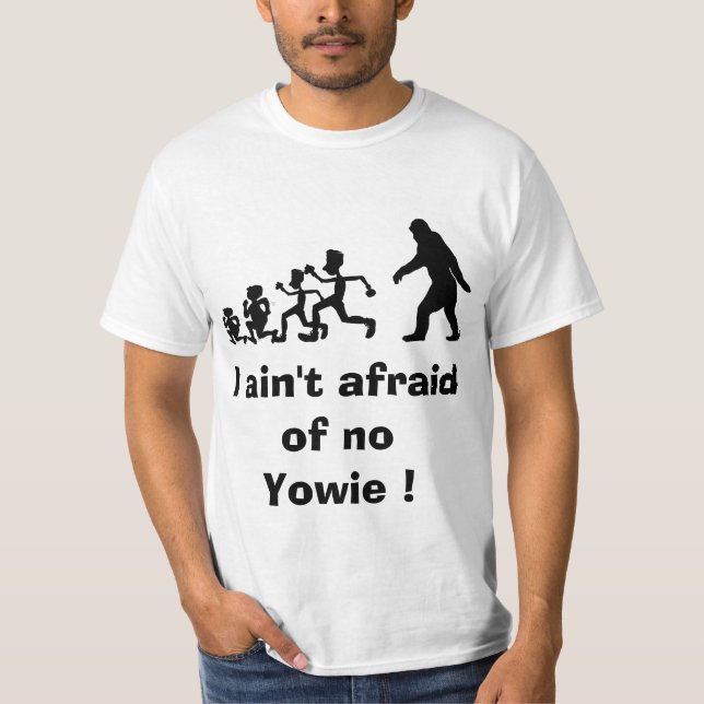 Lustige Yowie Parodie auf Evolution T-Shirt (Vorderseite)