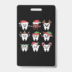Lustige Zahnärztliche Weihnachten Zähne Cute Xmas  Ausweis