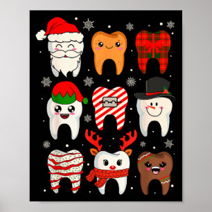 Lustige Zahnärztliche Weihnachten Zähne Süße Xmas Poster