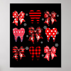 Lustige Zahnärztliche Weihnachten Zähne Süße Xmas Poster