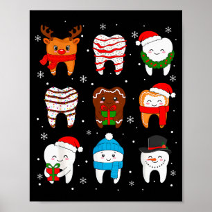 Lustige Zahnärztliche Weihnachten Zähne Süße Xmas  Poster