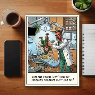 Lustige Zahnarztpraxis Cartoon Postkarte