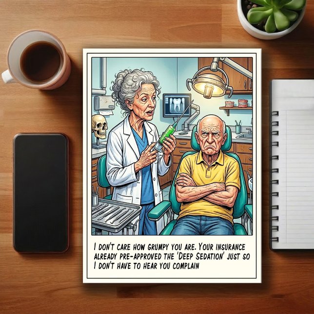 Lustige Zahnarztpraxis Cartoon Postkarte (Von Creator hochgeladen)