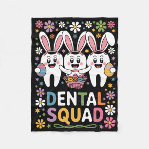 Lustige Zähne Dentaltruppe Zahnarzt Frohe Ostern  Fleecedecke