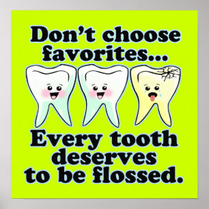 Lustige zahnmedizinische Büro-Grafik Poster