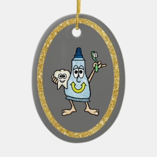 Lustige Zahnpasta und Zahnschmuck Keramik Ornament
