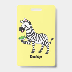 Lustige Zebra-Cartoon-Illustration Ausweis