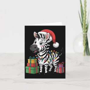 Lustige Zebra Weihnachtsmann Hut Tiere Liebhaber H Karte