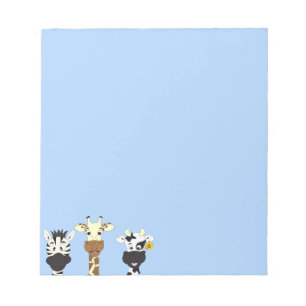 Lustige Zebragiraffenkuh-Cartoonkinder Notizblock