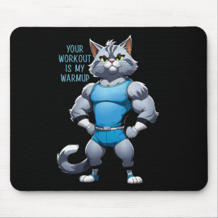 Lustige Zeichentrickkatze - Bodybuilding-Gym-Stil Mousepad