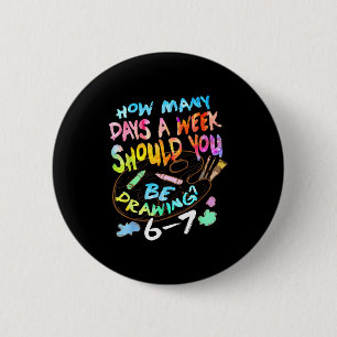 Lustige Zeichnung Skizzieren Künstler Kunstliebhab Button