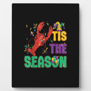 Lustige Zeit Ist Die Saison Mardi Gras Crawfish Fotoplatte