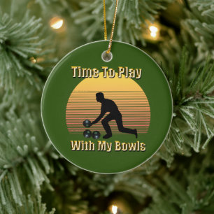 Lustige Zeit, um Lawn Bowling zu spielen, Keramik Ornament