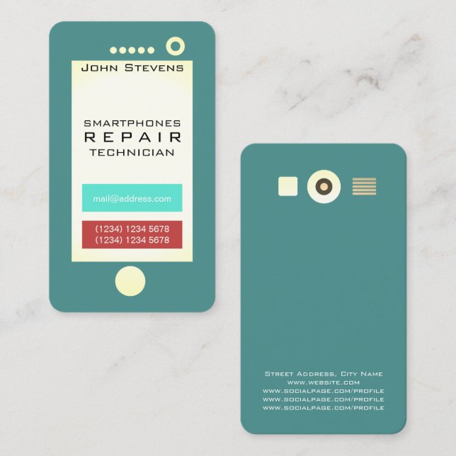 Lustige Zellentelefon-Imitatblickform Visitenkarte (Vorne/Hinten)