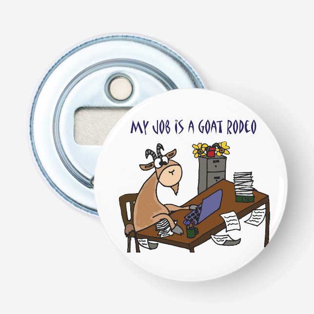 Lustige Ziege am Flaschenöffner (Vorderseite)