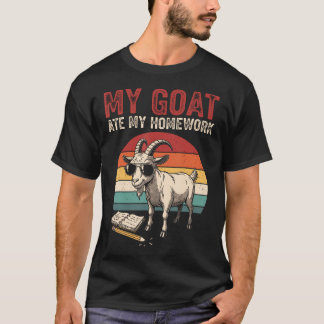 Lustige Ziege Hat Mein Hausaufgaben Vintage Bauern T-Shirt