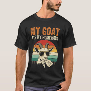 Lustige Ziege Hat Meine Hausaufgaben Gegessen Vint T-Shirt