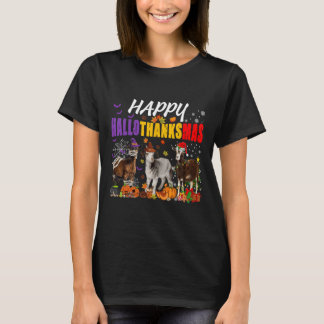 Lustige Ziegen Mumie Pilger Santa Kostüm Happy Hal T-Shirt