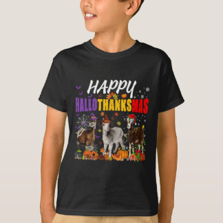 Lustige Ziegen Mumie Pilger Santa Kostüm Happy Hal T-Shirt
