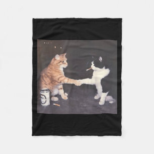 Lustige Zigarette rauchende Katze Vintage-Katzen-M Fleecedecke