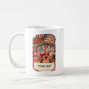 Lustige Zirkus-Strongman-Geburtstagsfotokarte Kaffeetasse