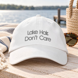 Lustige Zitat Lake Hair Don't Care Typografie Bestickte Baseballkappe