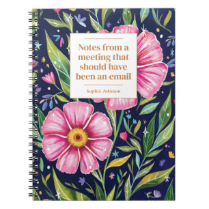 Lustige Zitate Bürobesprechung Floral Personalisie Notizblock