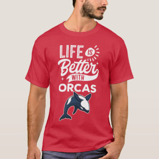 Lustige Zitate Das Leben ist besser mit Orcas vint T-Shirt