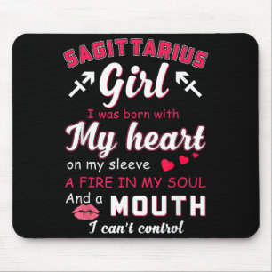 Lustige Zitate für Schütze-Mädchen mit Sternzeiche Mousepad