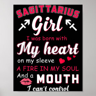 Lustige Zitate für Schütze Mädchen mit Sternzeiche Poster