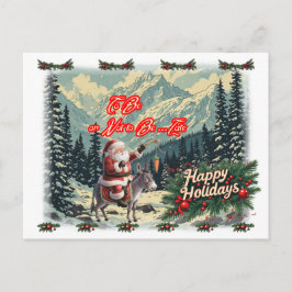 Lustige Zitate von Santa Claus auf einer Feiertagspostkarte