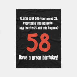 Lustige Zitate zum 58. Geburtstag Geburtstagsfeier Fleecedecke