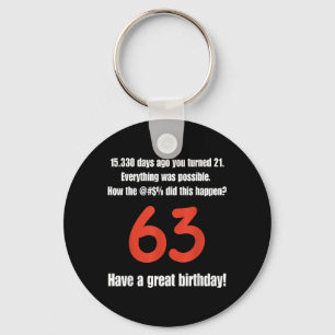 Lustige Zitate zum 63. Geburtstag Geburtstagsfeier Schlüsselanhänger